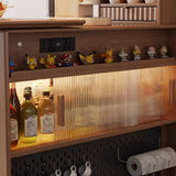 Modern Multifunctional Home Bar Table with Storage Shelves Image - 24