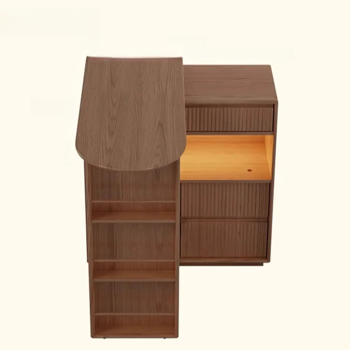 Modern Multifunctional Home Bar Table with Storage Shelves Image - 26