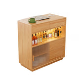 Modern Multifunctional Home Bar Table with Storage Shelves Image - 9