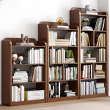Modern Natural Finish Rounded Edges Open Wood Bookcase Image - 14