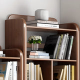 Modern Natural Finish Rounded Edges Open Wood Bookcase Image - 19