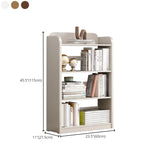 Modern Natural Finish Rounded Edges Open Wood Bookcase #size