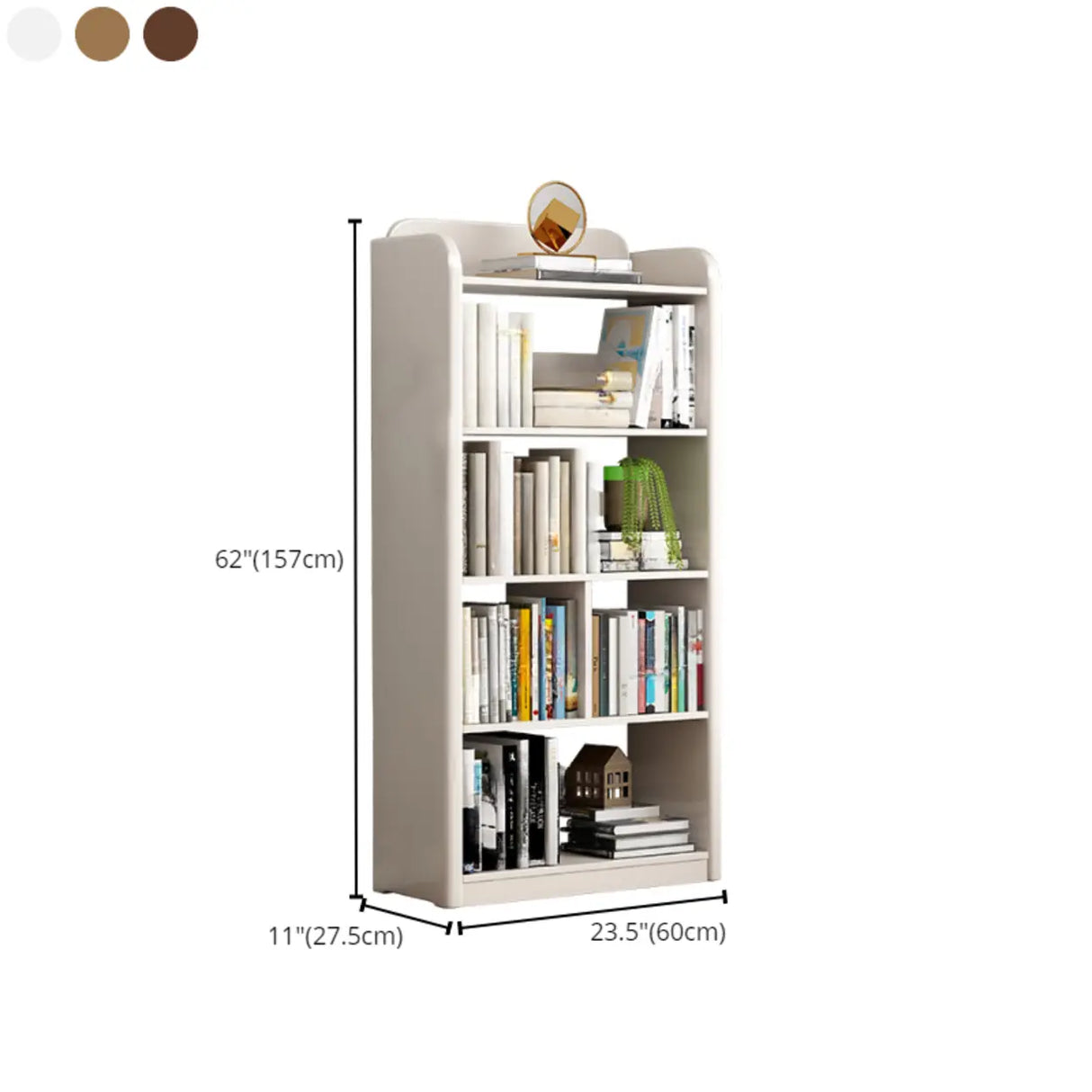 Modern Natural Finish Rounded Edges Open Wood Bookcase Image - 21