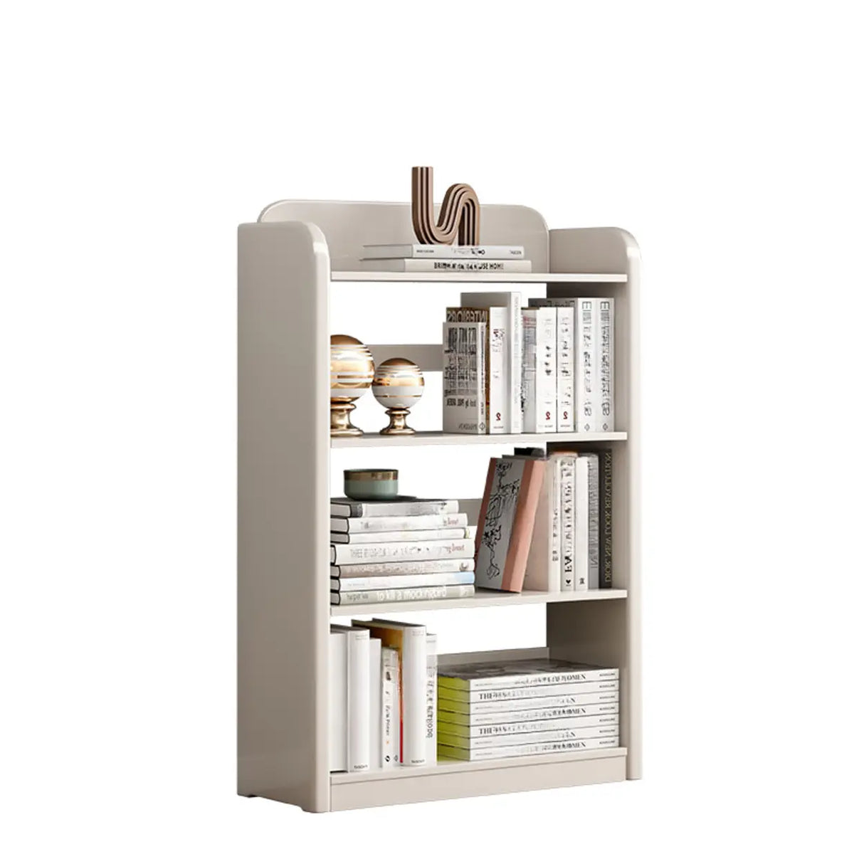 Modern Natural Finish Rounded Edges Open Wood Bookcase Image - 5