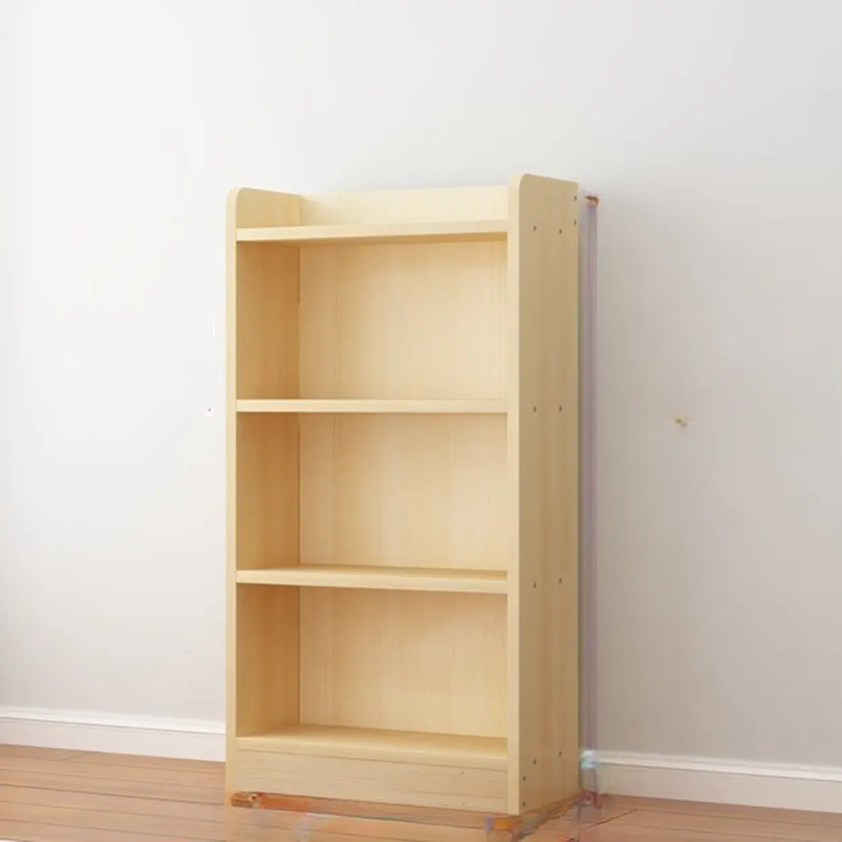 Modern Natural Pine Vertical Wooden Narrow Bookcase Image - 14