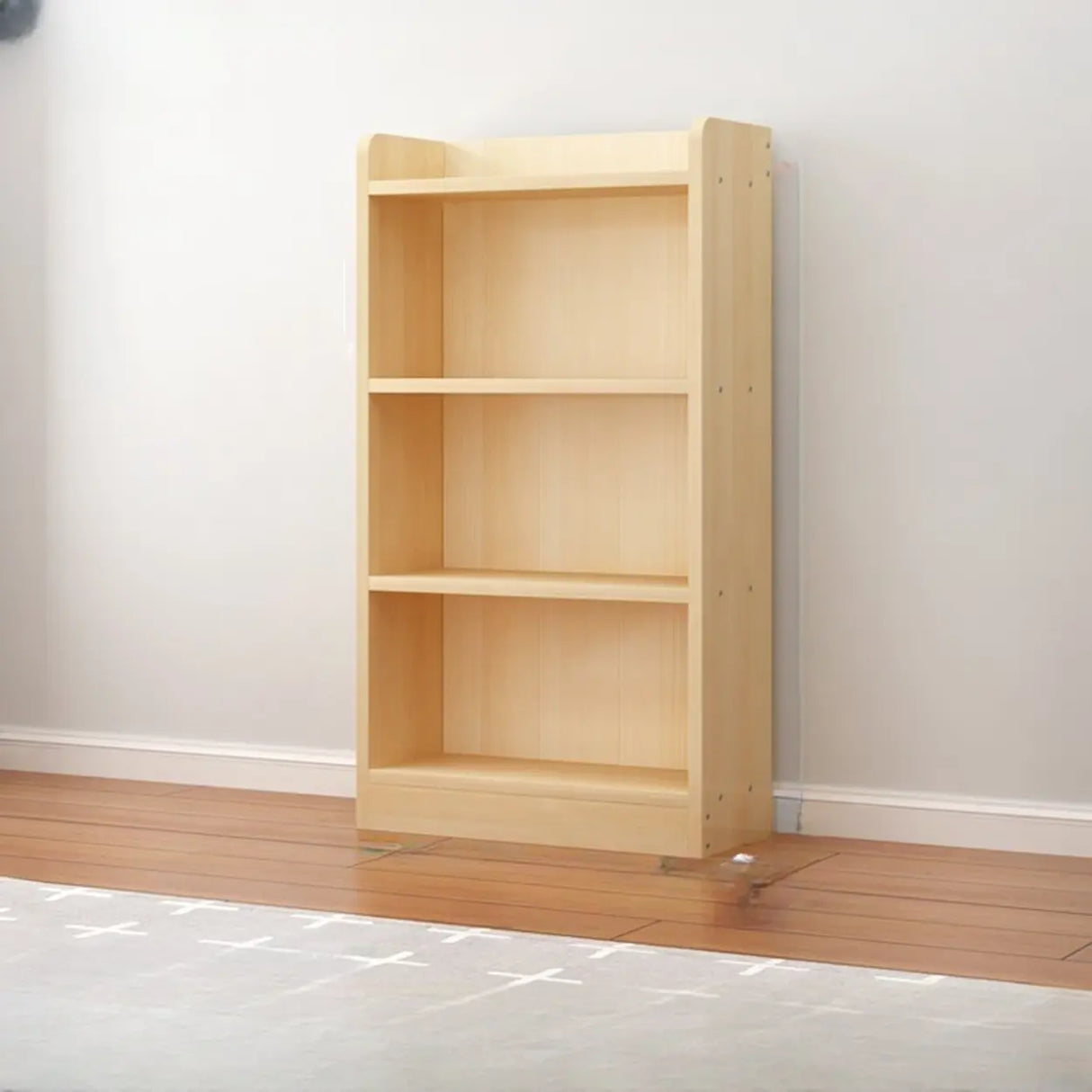 Modern Natural Pine Vertical Wooden Narrow Bookcase Image - 15