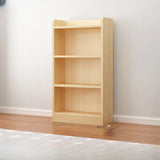 Modern Natural Pine Vertical Wooden Narrow Bookcase Image - 15