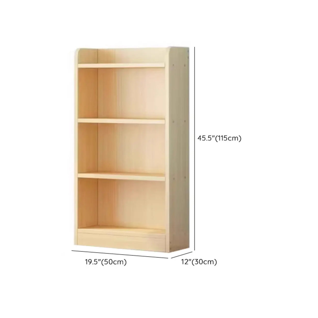 Modern Natural Pine Vertical Wooden Narrow Bookcase Image - 22