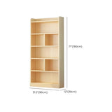 Modern Natural Pine Vertical Wooden Narrow Bookcase Image - 27