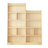 Modern Natural Pine Vertical Wooden Narrow Bookcase Image - 5