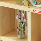 Modern Natural Pine Vertical Wooden Narrow Bookcase Image - 7