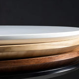 Modern Natural Round Wood Steel Small Bar Table Image - 10