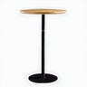 Modern Natural Round Wood Steel Small Bar Table Image - 3