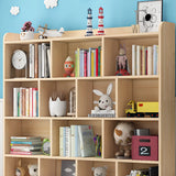 Modern Natural Wood Closed Back Organizer Bookcase Image - 16