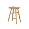 Modern Natural Wood Counter Height Bar Stool With Footrest Image - 2