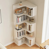 Modern Natural Wood Finish L-shape Corner Bookcase Image - 14