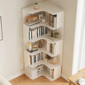 Modern Natural Wood Finish L-shape Corner Bookcase Image - 14