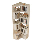 Modern Natural Wood Finish L-shape Corner Bookcase Image - 18