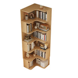 Modern Natural Wood Finish L-shape Corner Bookcase Image - 21