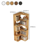 Modern Natural Wood Finish L-shape Corner Bookcase Image - 36