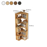 Modern Natural Wood Finish L-shape Corner Bookcase Image - 38