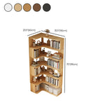 Modern Natural Wood Finish L-shape Corner Bookcase Image - 39
