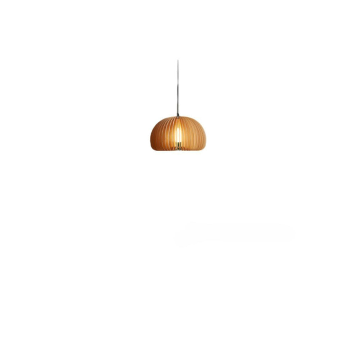 Modern Natural Wooden Pumpkin Slatted Pendant Lights Image - 9