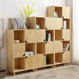 Modern Nordic Modular Solid Wood Storage Bookcases Image - 1