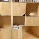 Modern Nordic Modular Solid Wood Storage Bookcases Image - 9