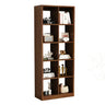 Modern Oak Vertical Multi-Size Wood Etagere Bookcase Image - 2