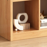 Modern Oak Vertical Multi-Size Wood Etagere Bookcase Image - 9