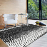 Modern Ombre Polka Dot Microfibre Black Area Rug Image - 1