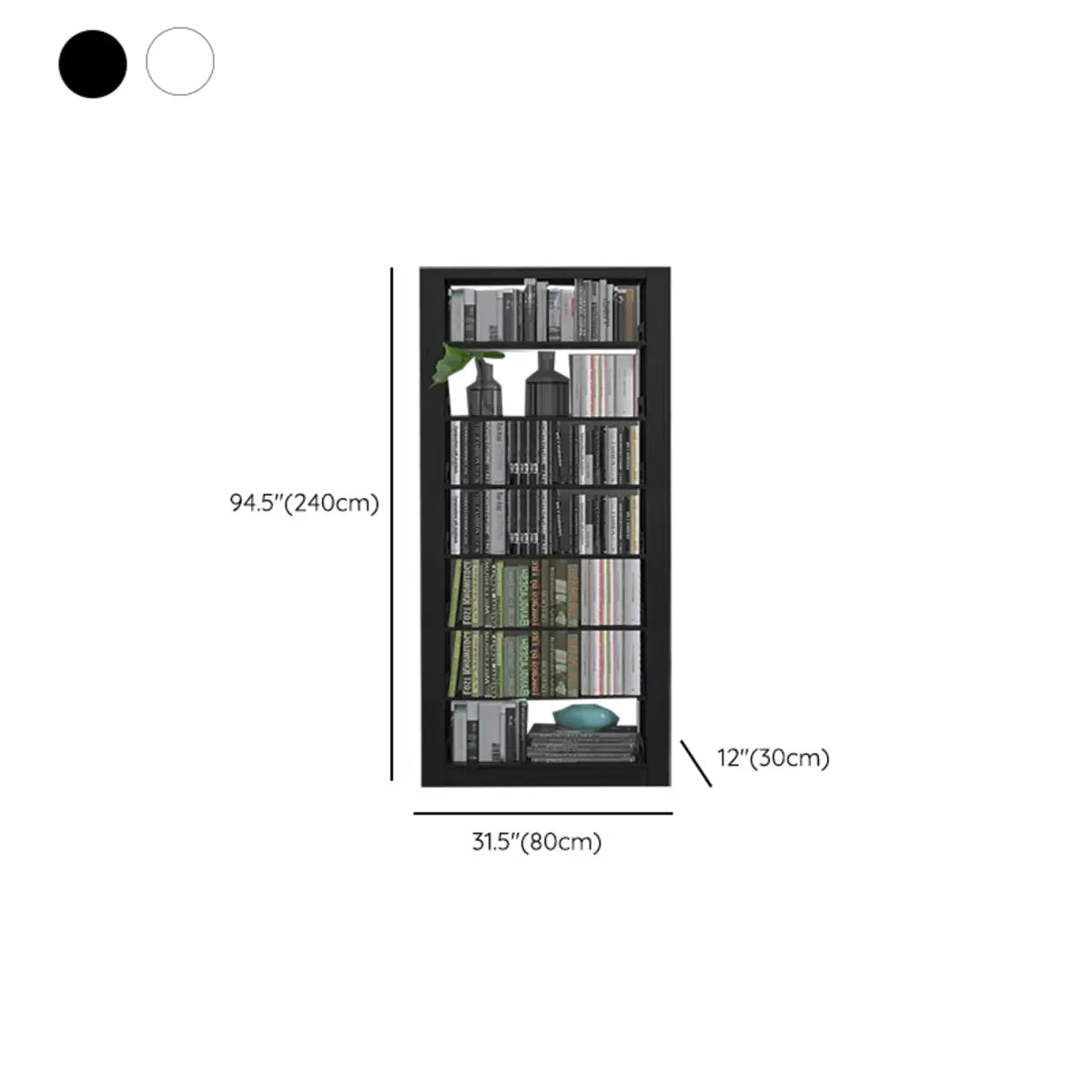 Modern Open Adjustable Shelves Steel Vertical Bookcase Image - 13