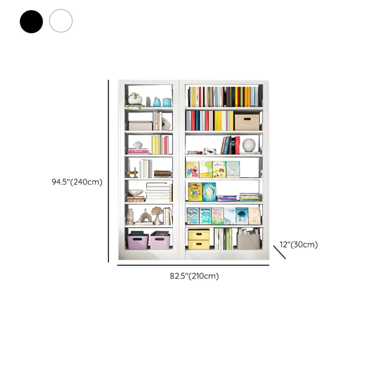 Modern Open Adjustable Shelves Steel Vertical Bookcase Image - 22