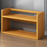Modern Open Back Desktop Storage Rack Bamboo Bookcase Image - 13