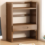 Modern Open Back Desktop Storage Rack Bamboo Bookcase Image - 20
