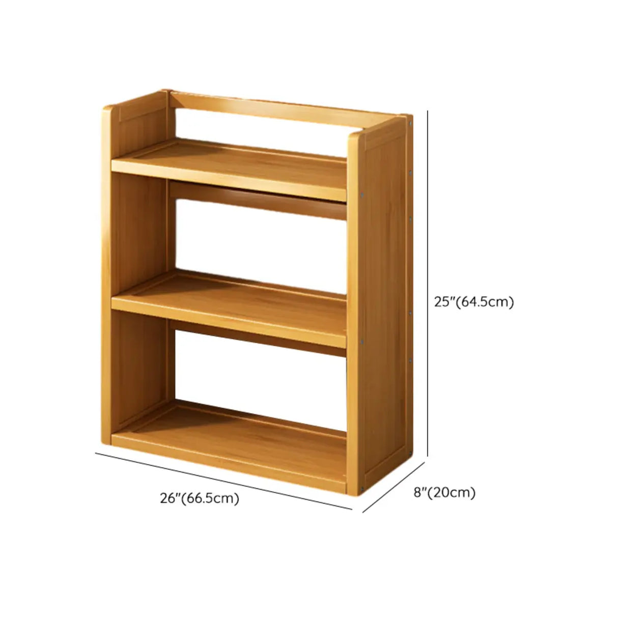 Modern Open Back Desktop Storage Rack Bamboo Bookcase Image - 27