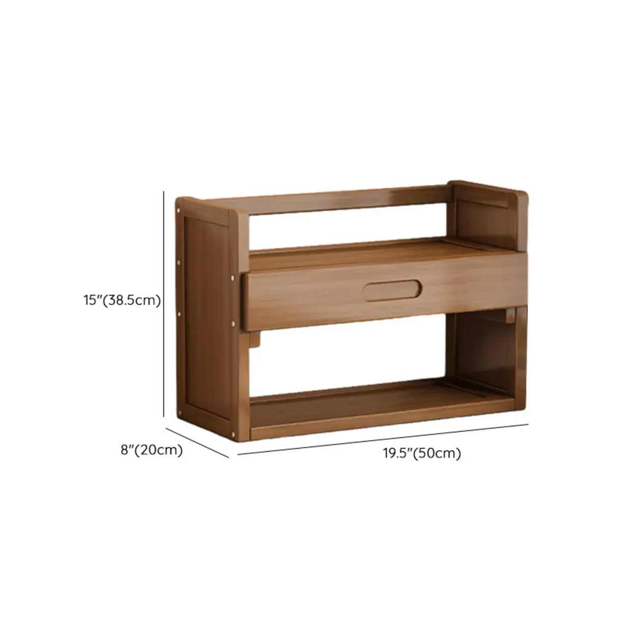Modern Open Back Desktop Storage Rack Bamboo Bookcase Image - 34