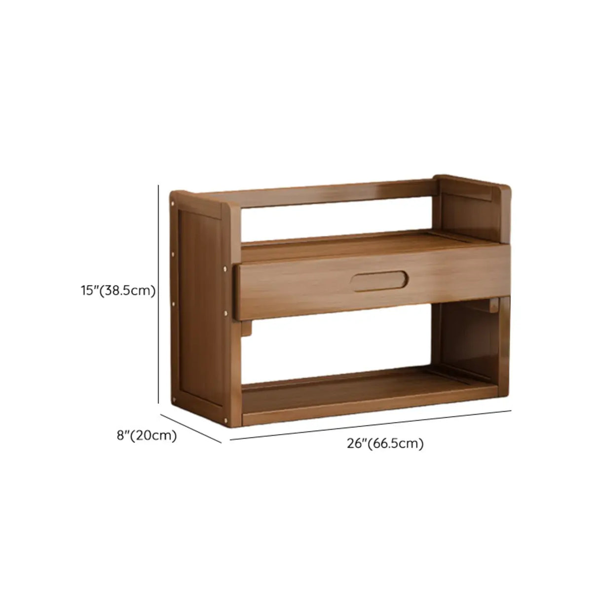 Modern Open Back Desktop Storage Rack Bamboo Bookcase Image - 35