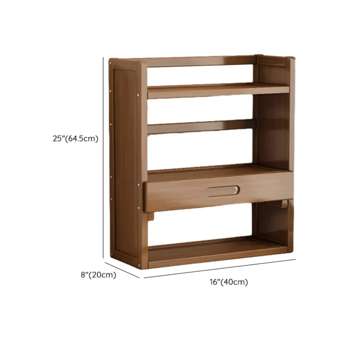 Modern Open Back Desktop Storage Rack Bamboo Bookcase Image - 36