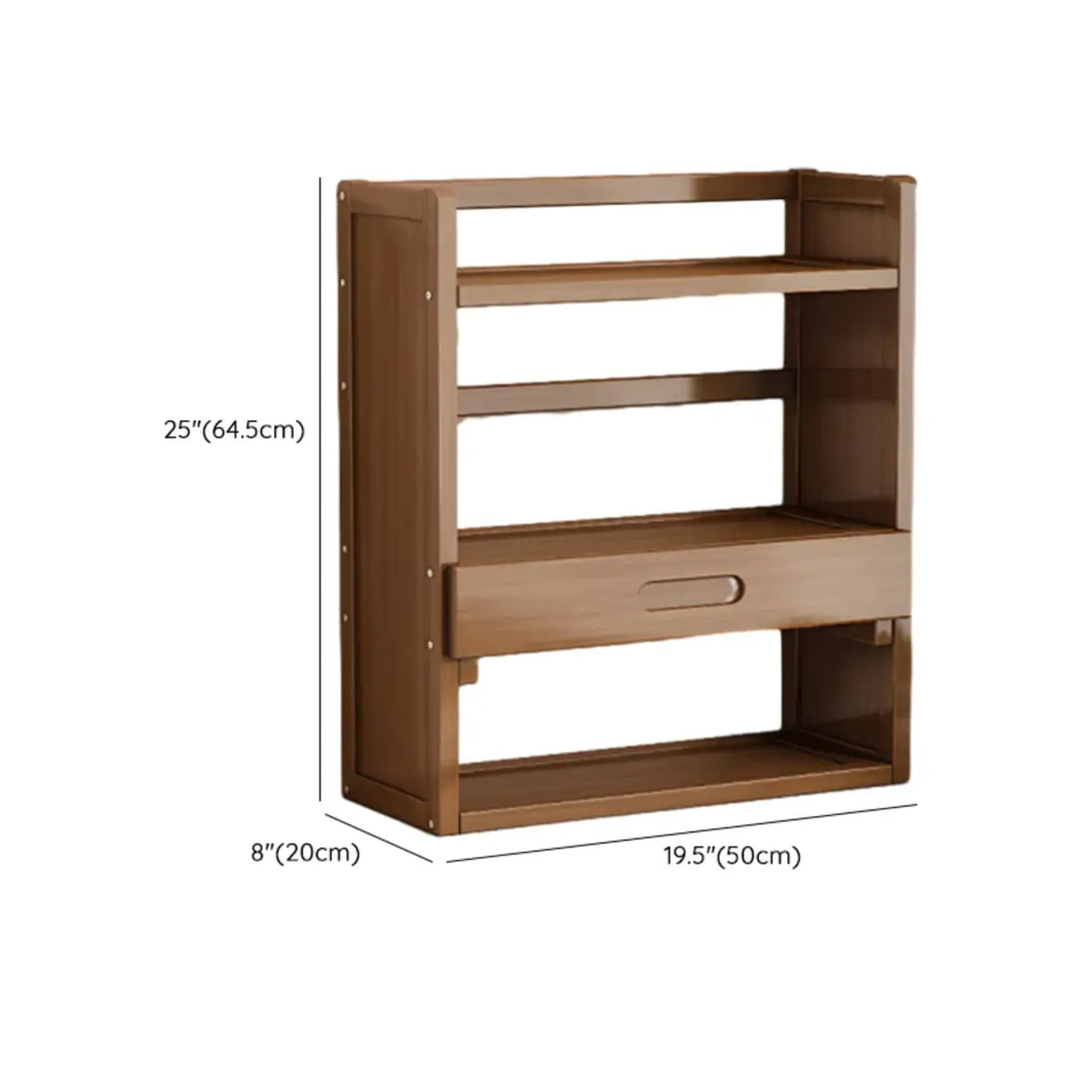 Modern Open Back Desktop Storage Rack Bamboo Bookcase Image - 37