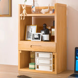 Modern Open Back Desktop Storage Rack Bamboo Bookcase Image - 4