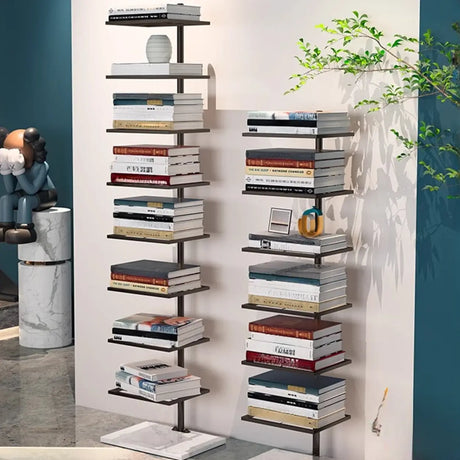 Modern Open Back Metal Narrow Display Spine Bookshelf Image - 1