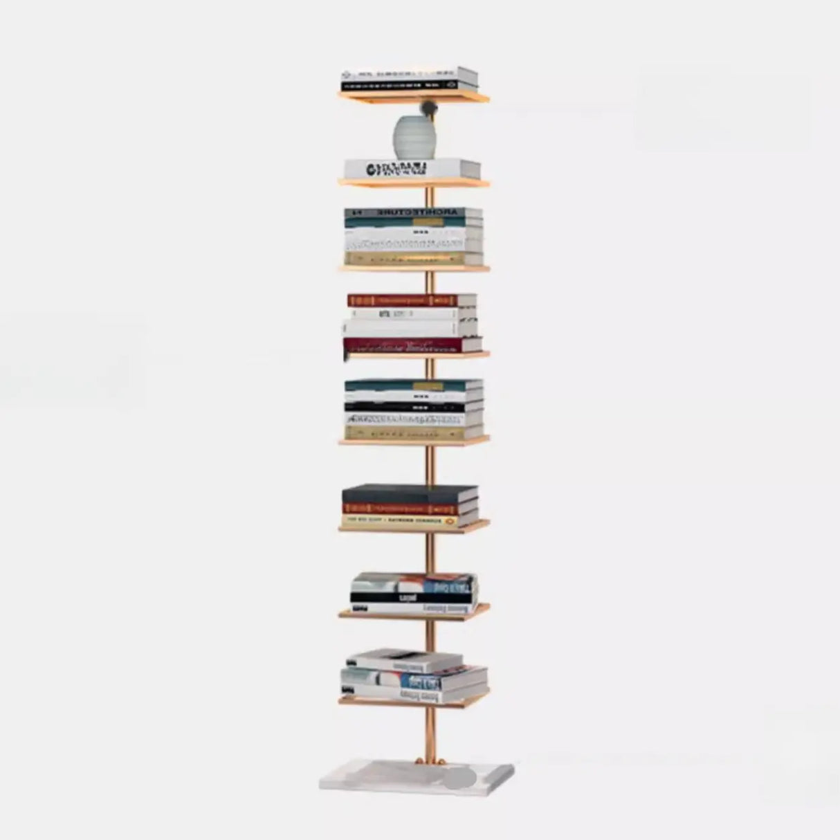 Modern Open Back Metal Narrow Display Spine Bookshelf Image - 10