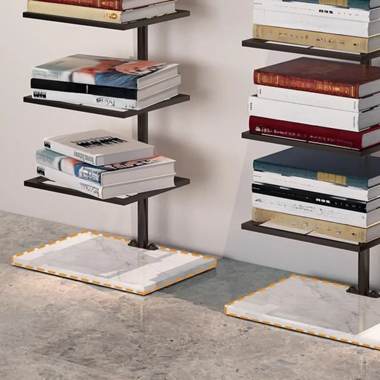 Modern Open Back Metal Narrow Display Spine Bookshelf Image - 12
