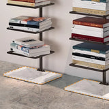 Modern Open Back Metal Narrow Display Spine Bookshelf Image - 12