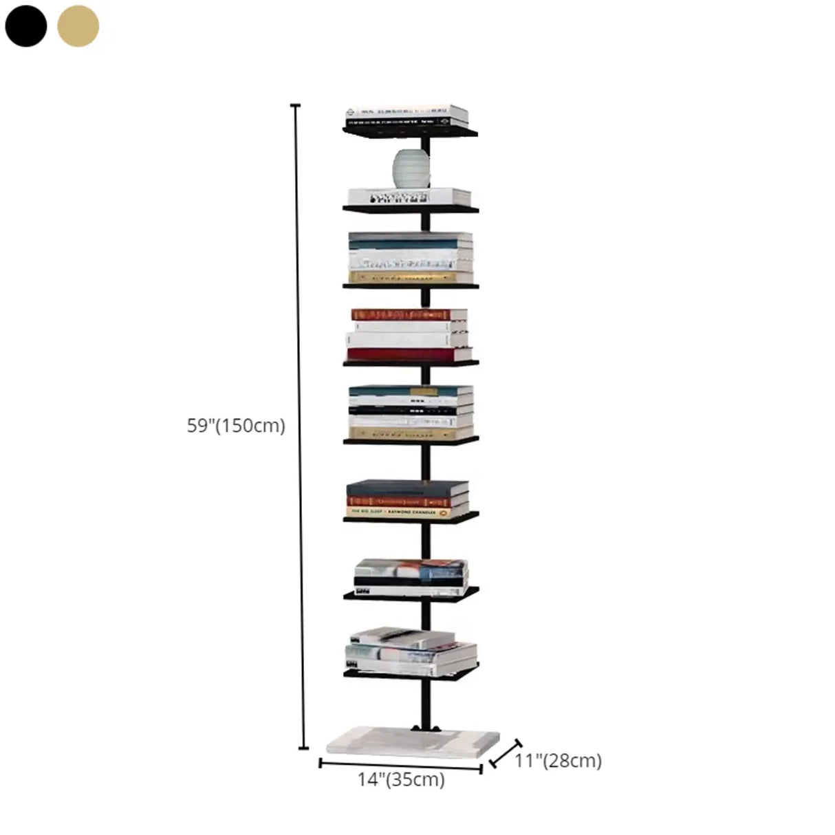 Modern Open Back Metal Narrow Display Spine Bookshelf Image - 18