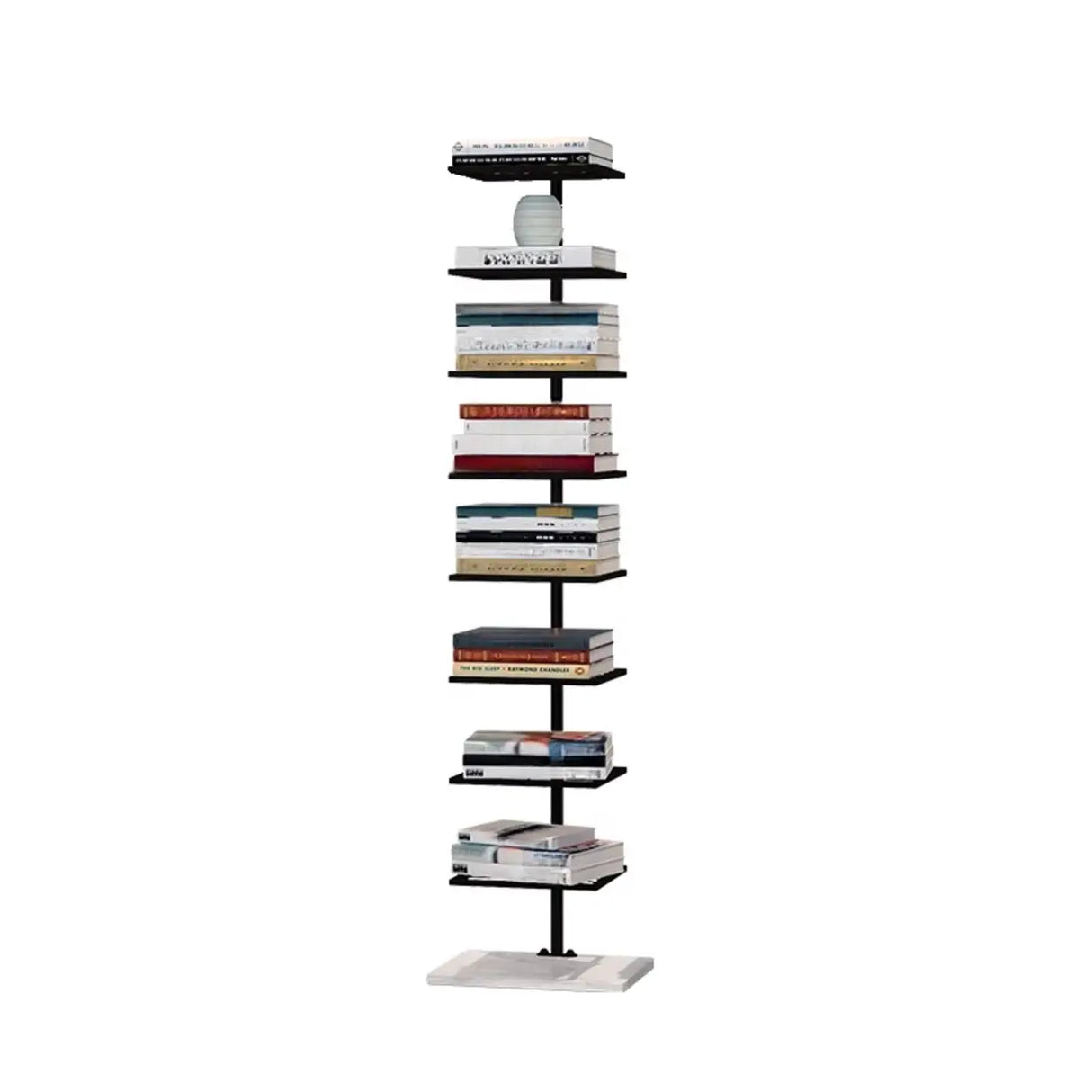 Modern Open Back Metal Narrow Display Spine Bookshelf Image - 3