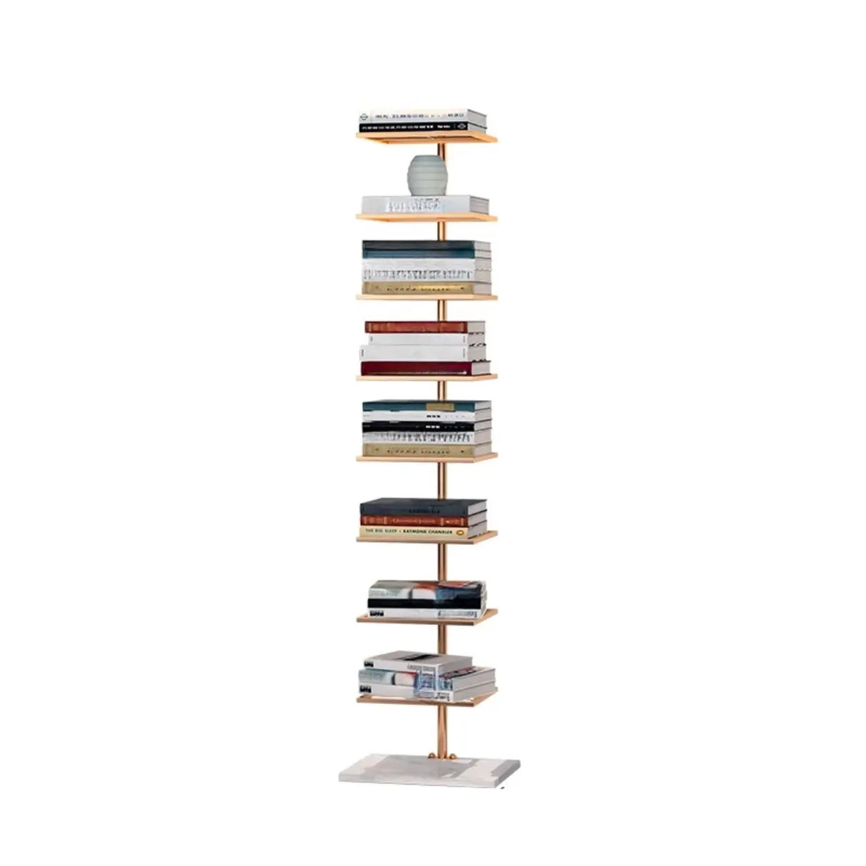 Modern Open Back Metal Narrow Display Spine Bookshelf Image - 7