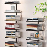 Modern Open Back Metal Narrow Display Spine Bookshelf Image - 8
